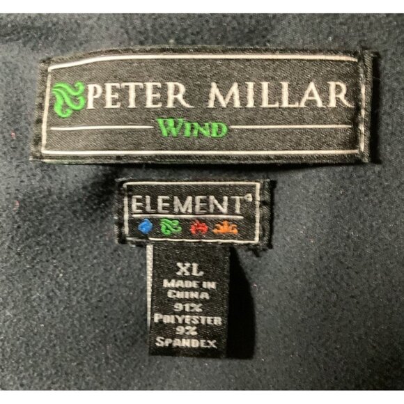 Peter Millar Wind Element1 Black 1/4 Zip Pullover Jacket XL Champion Hills Logo - Picture 6 of 7